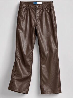 Old Navy High-Waisted OG Loose Faux Leather Pants Brown Size 16
